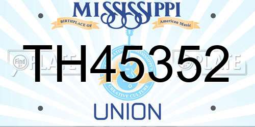 TH45352 Mississippi License Plate