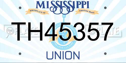TH45357 Mississippi License Plate