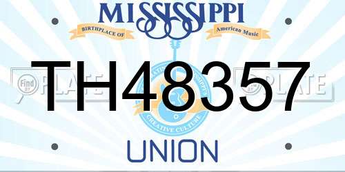 TH48357 Mississippi License Plate