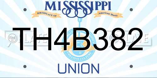 TH4B382 Mississippi License Plate