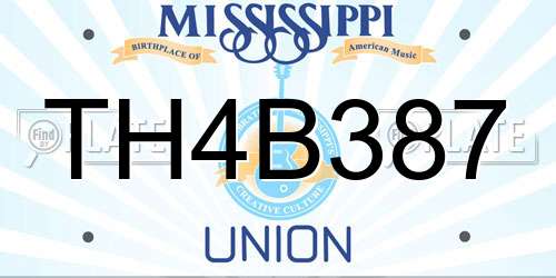 TH4B387 Mississippi License Plate