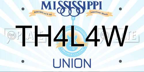 TH4L4W Mississippi License Plate