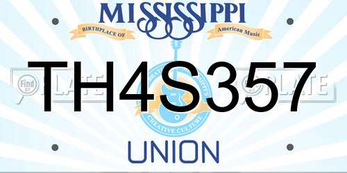 TH4S357 Mississippi License Plate