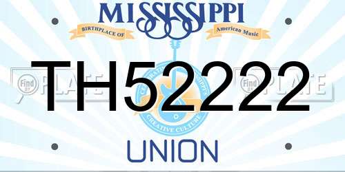 TH52222 Mississippi License Plate