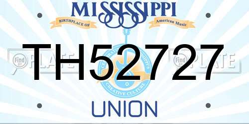TH52727 Mississippi License Plate