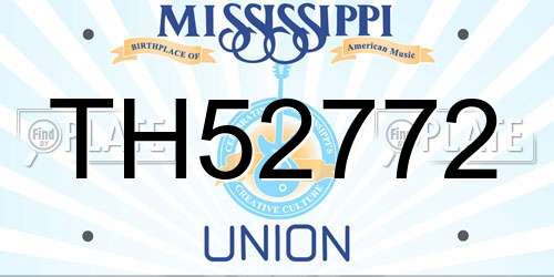 TH52772 Mississippi License Plate