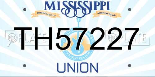 TH57227 Mississippi License Plate