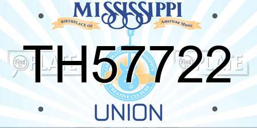 TH57722 Mississippi License Plate