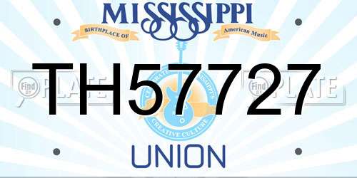 TH57727 Mississippi License Plate