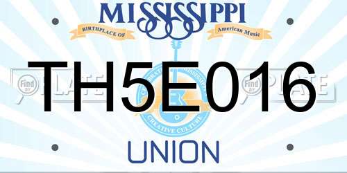 TH5E016 Mississippi License Plate