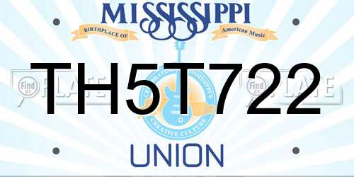 TH5T722 Mississippi License Plate