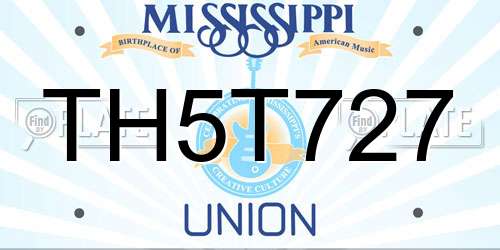 TH5T727 Mississippi License Plate