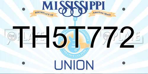 TH5T772 Mississippi License Plate
