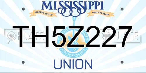 TH5Z227 Mississippi License Plate
