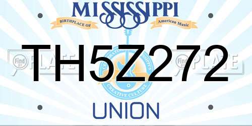TH5Z272 Mississippi License Plate