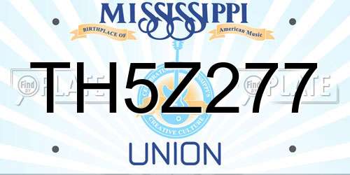 TH5Z277 Mississippi License Plate