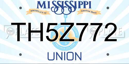 TH5Z772 Mississippi License Plate