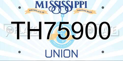 TH75900 Mississippi License Plate