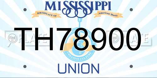 TH78900 Mississippi License Plate