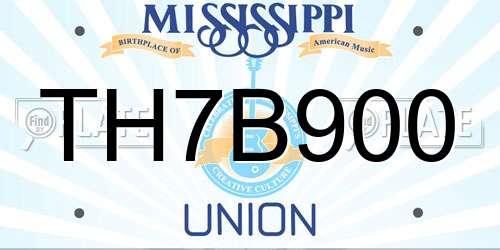 TH7B900 Mississippi License Plate