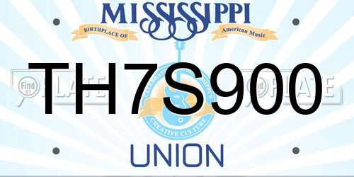 TH7S900 Mississippi License Plate