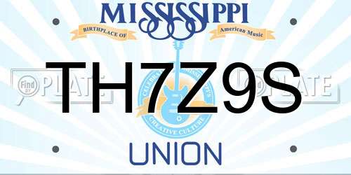 TH7Z9S Mississippi License Plate