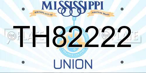 TH82222 Mississippi License Plate