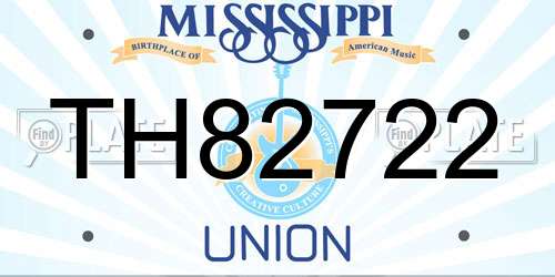 TH82722 Mississippi License Plate