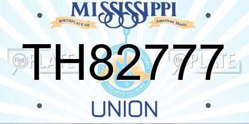 TH82777 Mississippi License Plate