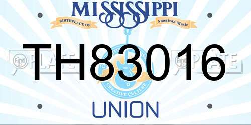 TH83016 Mississippi License Plate