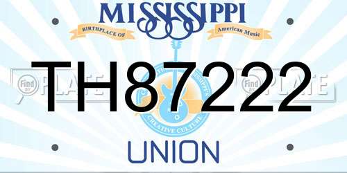 TH87222 Mississippi License Plate