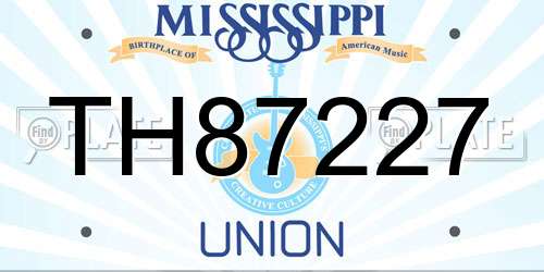 TH87227 Mississippi License Plate