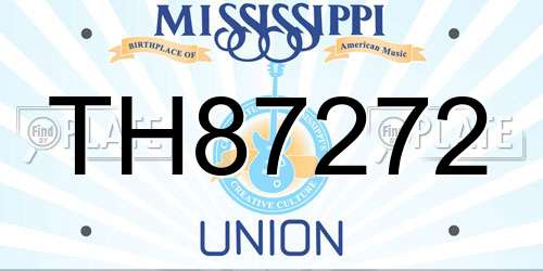 TH87272 Mississippi License Plate