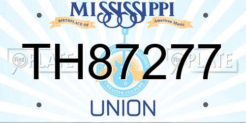 TH87277 Mississippi License Plate