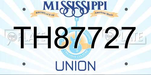 TH87727 Mississippi License Plate