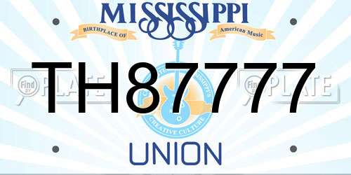 TH87777 Mississippi License Plate