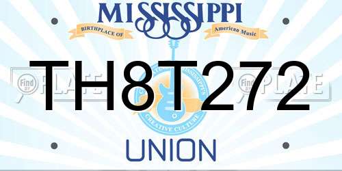 TH8T272 Mississippi License Plate
