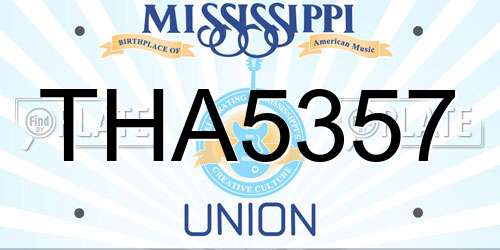 THA5357 Mississippi License Plate