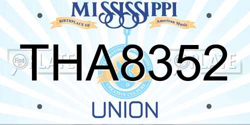 THA8352 Mississippi License Plate