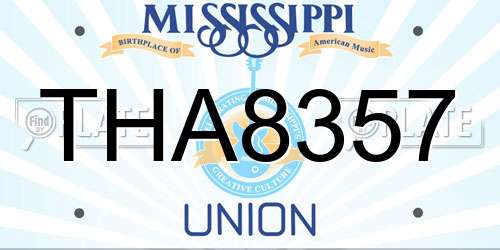 THA8357 Mississippi License Plate