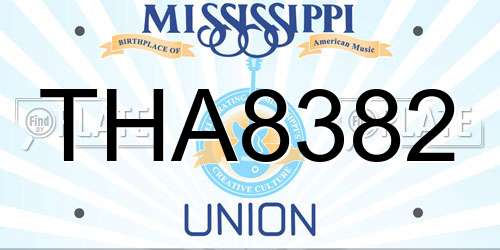 THA8382 Mississippi License Plate