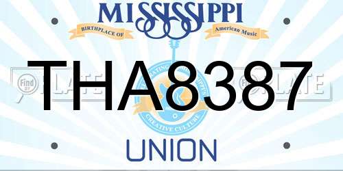 THA8387 Mississippi License Plate