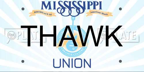 THAWK Mississippi License Plate