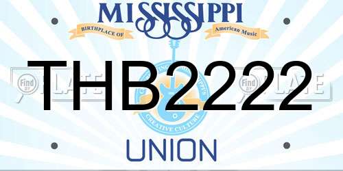 THB2222 Mississippi License Plate