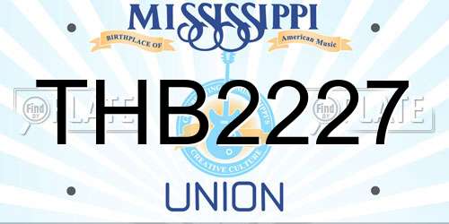 THB2227 Mississippi License Plate