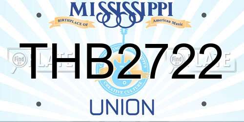 THB2722 Mississippi License Plate