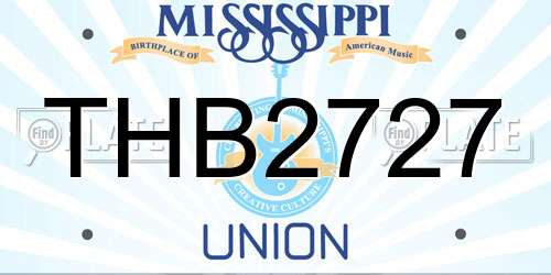 THB2727 Mississippi License Plate