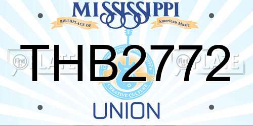 THB2772 Mississippi License Plate