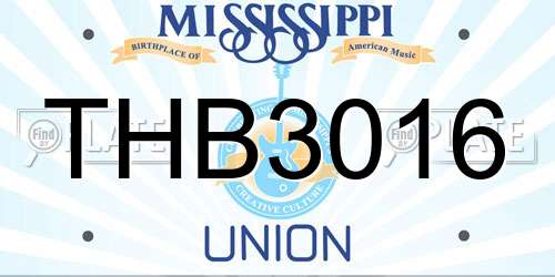 THB3016 Mississippi License Plate