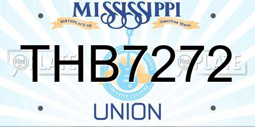 THB7272 Mississippi License Plate